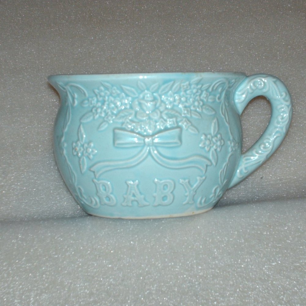 Vintage Rubens porcelain/pottery BABY mug planter